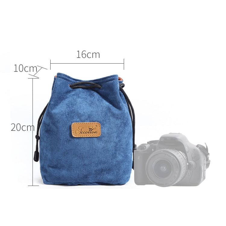 S.C.COTTON Liner Shockproof Digital Protection Portable SLR Lens Bag Micro Single Camera Bag Square Blue M - Lens Bag by S.C.COTTON | Online Shopping South Africa | PMC TechLife | Buy Now Pay Later Mobicred