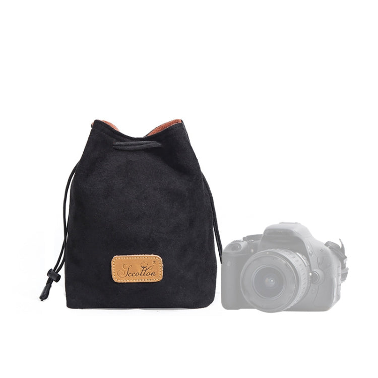 S.C.COTTON Liner Shockproof Digital Protection Portable SLR Lens Bag Micro Single Camera Bag Square Black M - Lens Bag by S.C.COTTON | Online Shopping South Africa | PMC TechLife | Buy Now Pay Later Mobicred