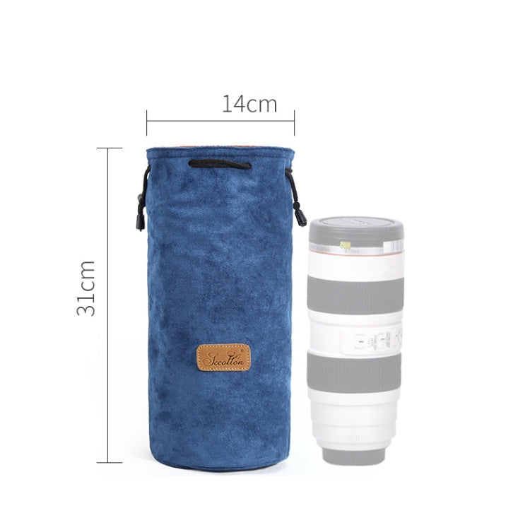 S.C.COTTON Liner Shockproof Digital Protection Portable SLR Lens Bag Micro Single Camera Bag Round Blue L - free shipping - PMC TechLife - Order now!