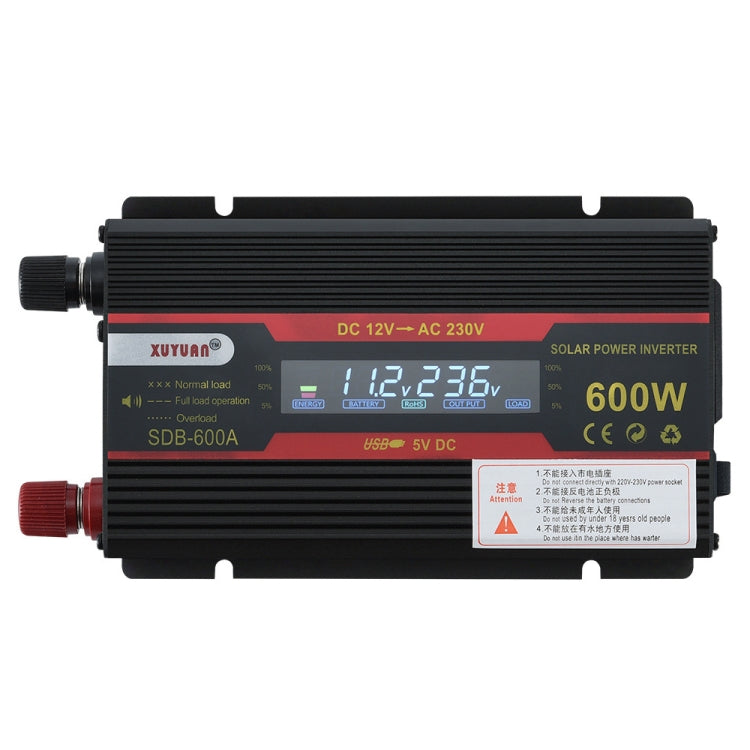 XUYUAN 600W Car Inverter LCD Display Converter, Specification: 12V to 220V - free shipping - PMC TechLife - Order now!