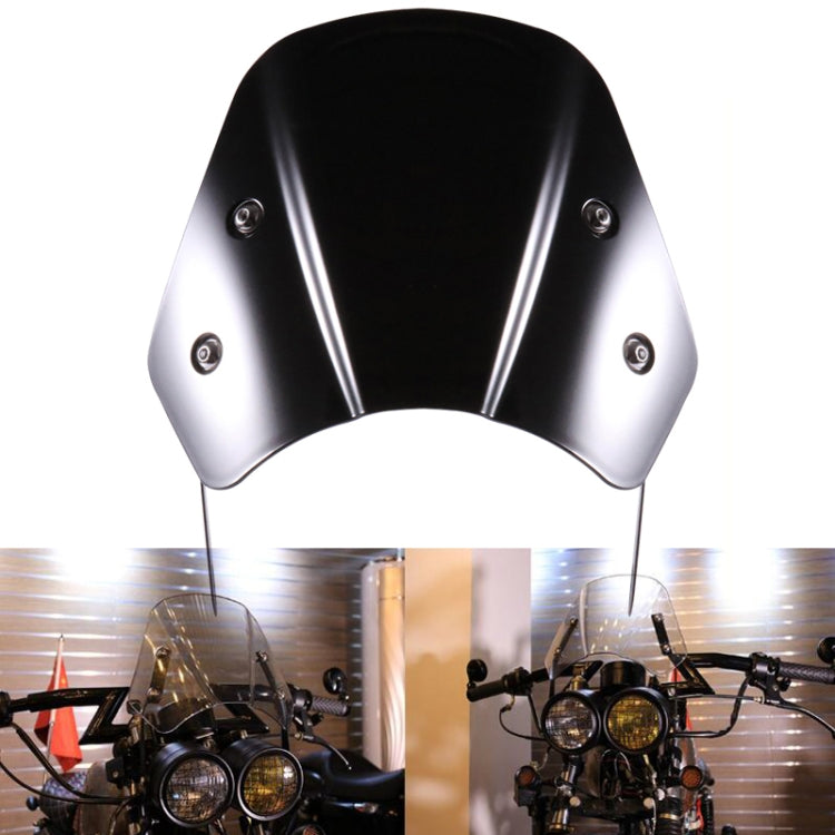 5-7 Inch Retro Motorcycle Windshield Universal Modified Windshield(Black) - Others by PMC TechLife | Online Shopping South Africa | PMC TechLife | Buy Now Pay Later Mobicred