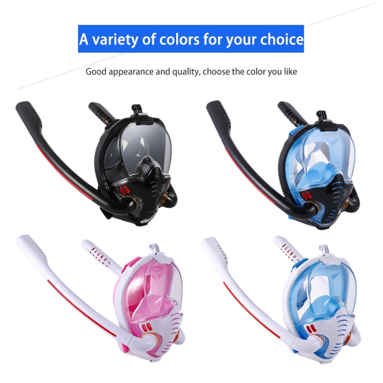 Snorkeling Mask Double Tube Silicone Full Dry Diving Mask Adult Swimming Mask Diving Goggles, Size: S/M(White/Pink) - Diving Mask by PMC Jewellery | Online Shopping South Africa | PMC Jewellery | Buy Now Pay Later Mobicred