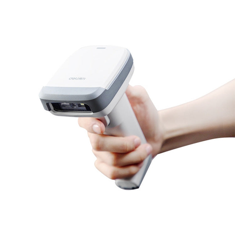 Deli 14952 Supermarket Cashier One-Dimensional QR Code Scanning Gun, Model: White Wireless - free shipping - PMC Jewellery - Order now!