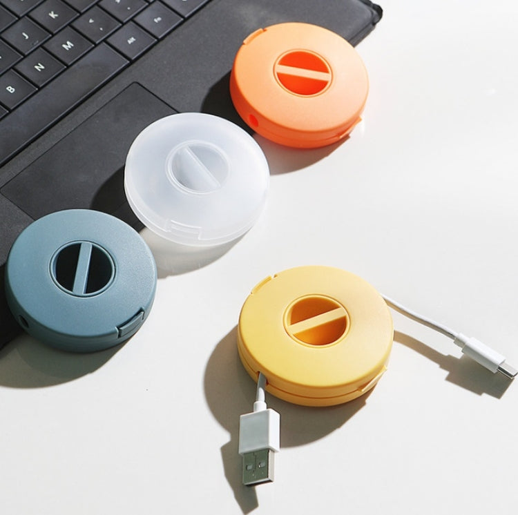 Round Data Cable Storage Box Earphone Storage Collection Box(Yellow) - Storage Boxes by PMC TechLife | Online Shopping South Africa | PMC TechLife