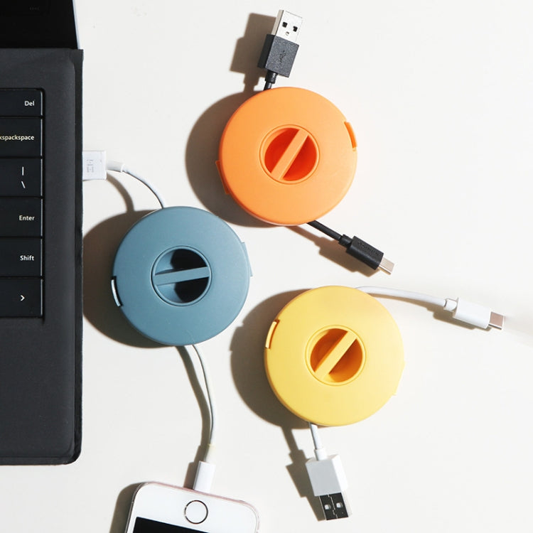 Round Data Cable Storage Box Earphone Storage Collection Box(Orange) - Storage Boxes by PMC TechLife | Online Shopping South Africa | PMC TechLife
