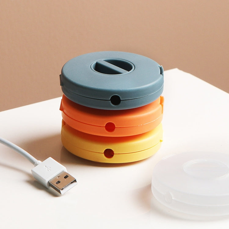 Round Data Cable Storage Box Earphone Storage Collection Box(Yellow) - Storage Boxes by PMC TechLife | Online Shopping South Africa | PMC TechLife