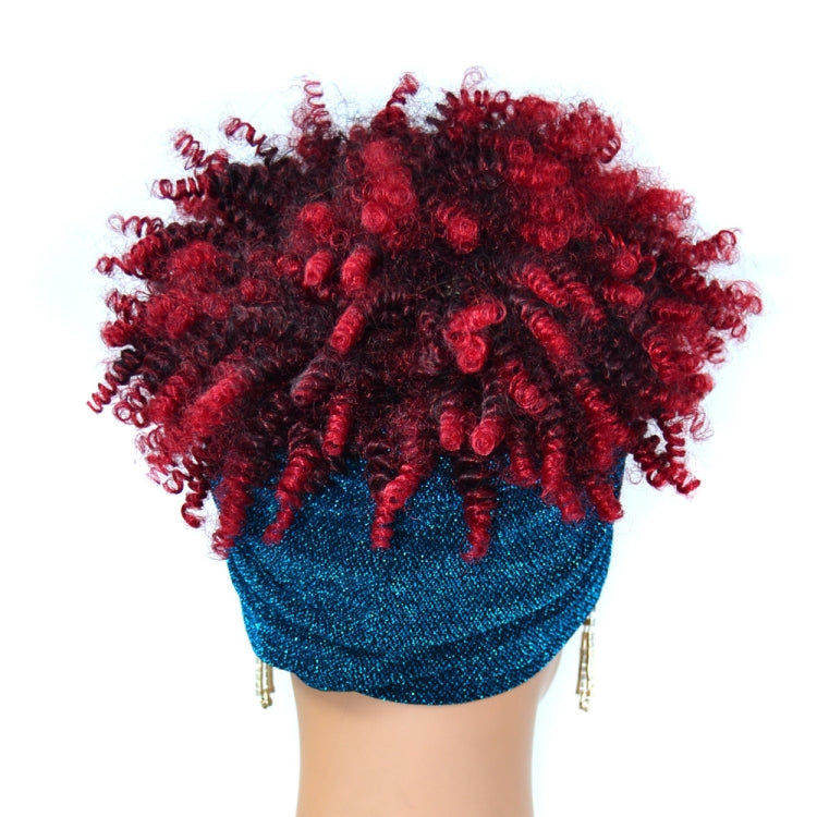Headscarf Wig Black Gradient Small Curly Wig Explosive Headgear, Colour: 1.TJA1-1BT27# - free shipping - PMC TechLife - Order now!