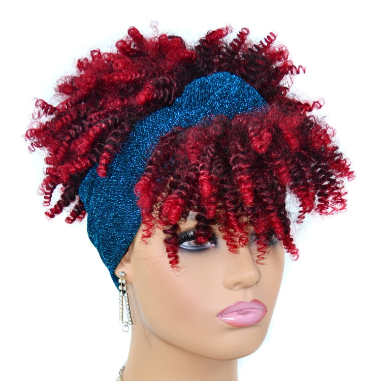 Headscarf Wig Black Gradient Small Curly Wig Explosive Headgear, Colour: 12.TJG1-1B# - free shipping - PMC TechLife - Order now!