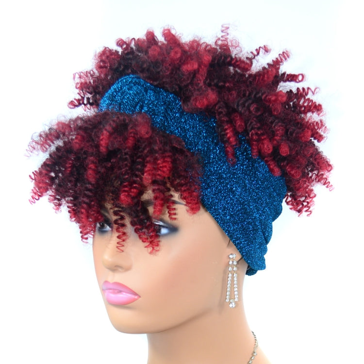Headscarf Wig Black Gradient Small Curly Wig Explosive Headgear, Colour: 12.TJG1-1B# - free shipping - PMC TechLife - Order now!