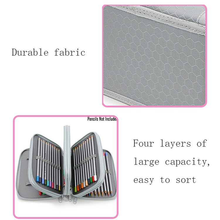 Solid Color Square Four-Layer Pencil Case Sketch Colorful Pencil Case With 72 Holes(Rose Red) - File Folder by PMC TechLife | Online Shopping South Africa | PMC TechLife | Buy Now Pay Later Mobicred