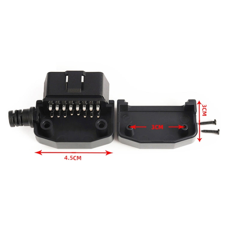 5 PCS 16PIN Car Male Connector OBD2 Connector Plug + Shell + Line Card + Screw OBD Plug J1962M - Cables & Connectors by PMC TechLife | Online Shopping South Africa | PMC TechLife