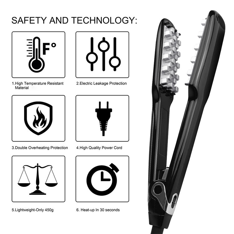 Multi-functional Long & Short Hair Styling Iron Ceramic Tourmaline Volumizing Hair Iron, Plug standard:EU(Black gold) - free shipping - PMC TechLife - Order now!