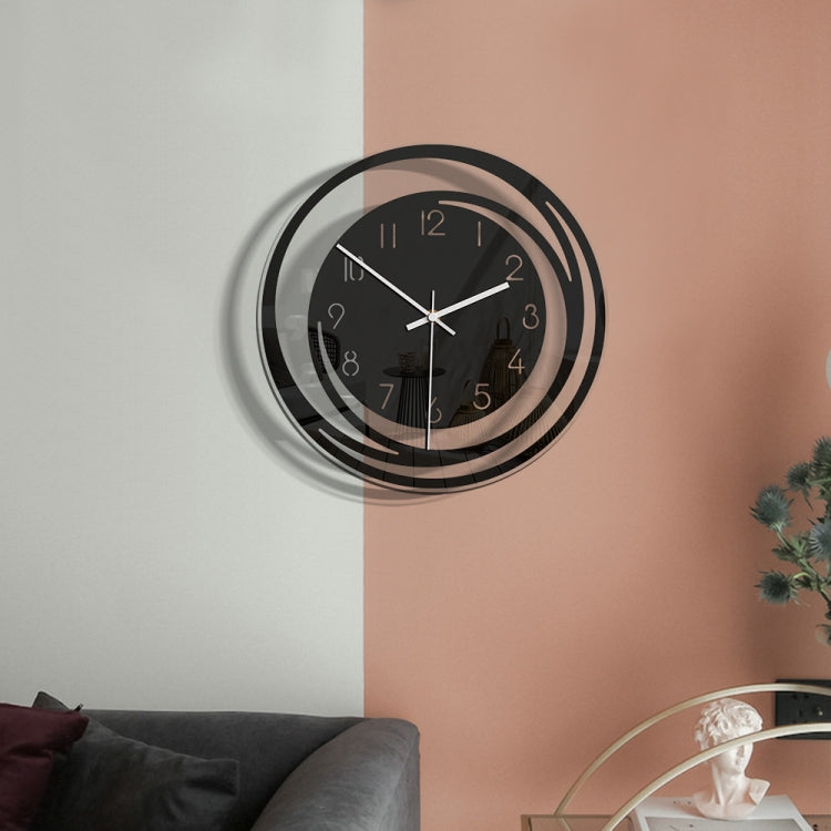 TM009 Home Living Room Decoration Acrylic Wall Clock Transparent Silent Clock(Black) - Wall Clock by PMc TechLife | Online Shopping South Africa | PMc TechLife | Buy Now Pay Later Mobicred