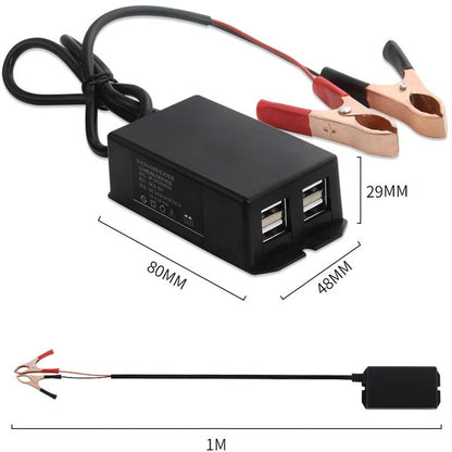 12/24V 4 USB Interface Motorcycle Car Mobile Phone Charger - Battery Charger by PMC Jewellery | Online Shopping South Africa | PMC Jewellery | Buy Now Pay Later Mobicred