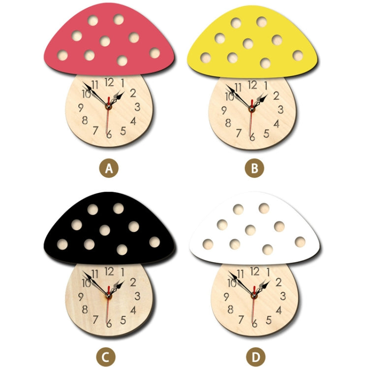 Kindergarten Cartoon Mute Wall Clock Creative Children Colorful Mushroom Decorative Clock(Black) - Wall Clock by PMc TechLife | Online Shopping South Africa | PMc TechLife | Buy Now Pay Later Mobicred