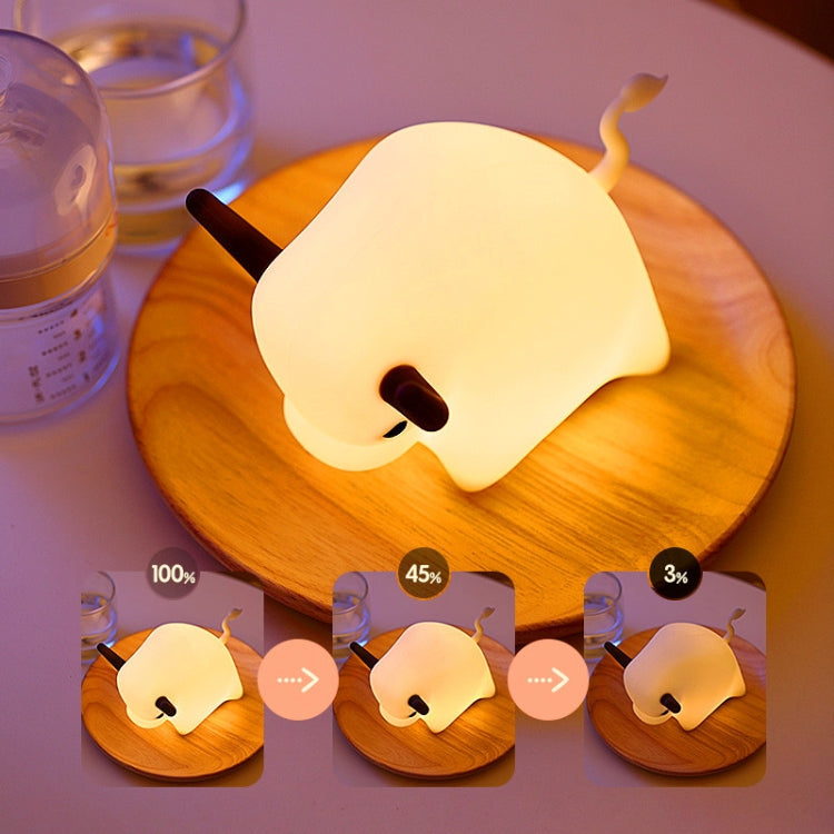 BD-NL-11 Cow Silicone Lamp USB Dimming Night Light Children Bedside Timing Sleeping Light(Yellow Light) - Night Lights by PMc TechLife | Online Shopping South Africa | PMc TechLife | Buy Now Pay Later Mobicred