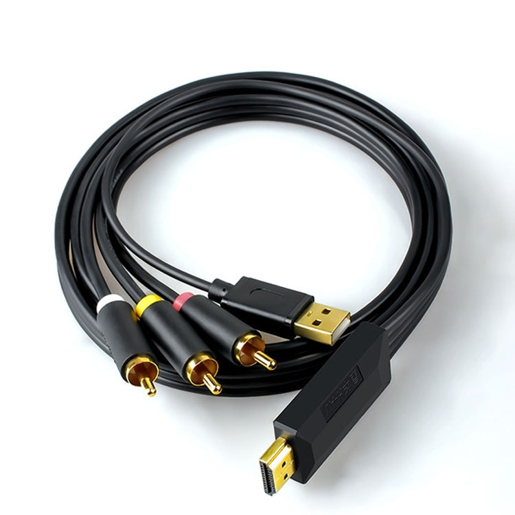 2m JingHua HDMI-3RCA HDMI To 3RCA Conversion Cable Set-Top TV Projector AV Lotus Converter Cable - free shipping - PMC Jewellery - Order now!