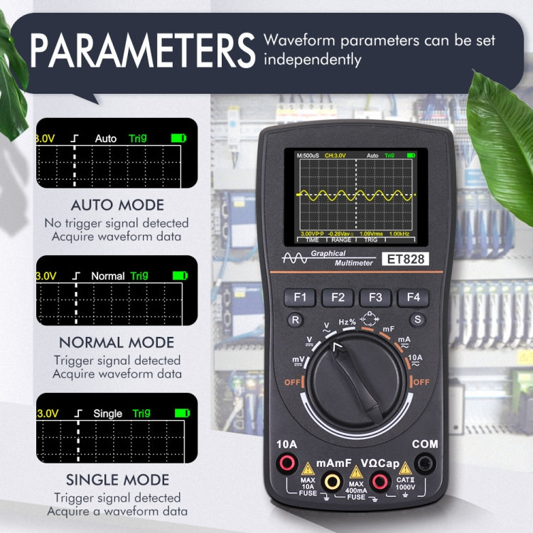 ET828 2 In 1 2 In 1 Oscilloscope Multimeter 2.4 Inch Color Screen Meter Digital Resistance Frequency Tester 1MHz 2.5Msps Meter - Digital Multimeter by PMC Jewellery | Online Shopping South Africa | PMC Jewellery | Buy Now Pay Later Mobicred