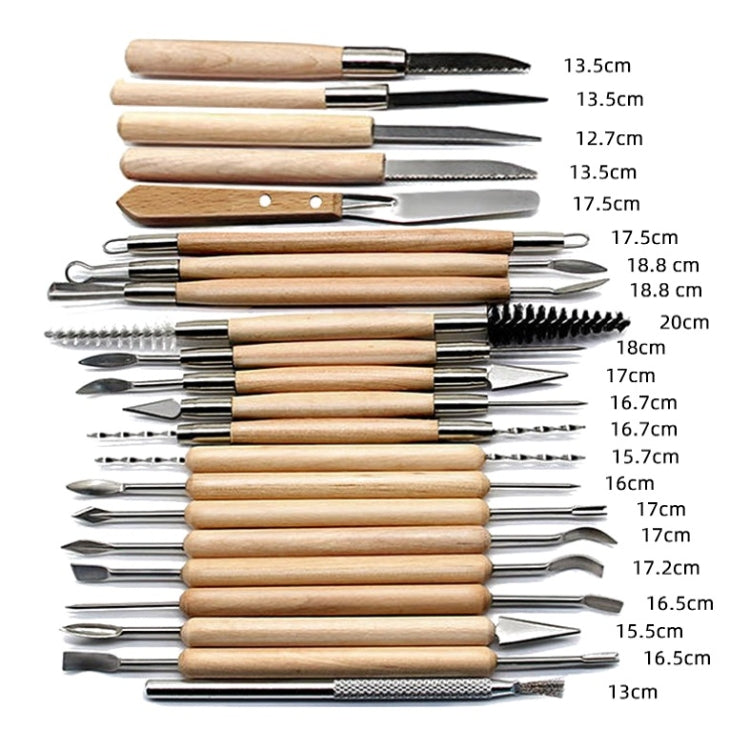 30 In 1 Wooden Pottery Clay Tools Multi-Function Clay Sculpture Tools - Art Supplies by PMC TechLife | Online Shopping South Africa | PMC TechLife
