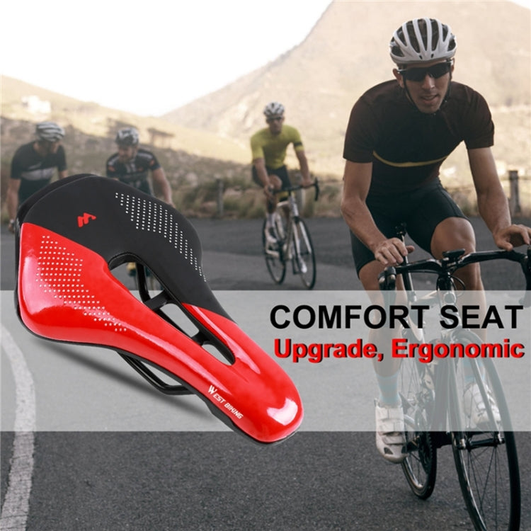 WEST BIKING Cycling Seat Hollow Breathable Comfortable Saddle Riding Equipment(Black White) - Bicycle Saddle by WEST BIKING | Online Shopping South Africa | PMc TechLife | Buy Now Pay Later Mobicred