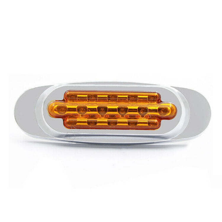 12-24V 16 LEDs Electroplating Side Lights Side Tail Lights Cargo Truck Modification Light, Colour: Yellow (High and Low Light 3 Lines) - Warning Lights by PMC TechLife | Online Shopping South Africa | PMC TechLife | Buy Now Pay Later Mobicred