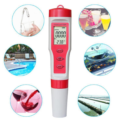 4-in-1 Portable PH/TDS/EC/TEMP Test Pen Multi-Function Water Quality Tester - PH & Moisture Meter by PMC Jewellery | Online Shopping South Africa | PMC Jewellery