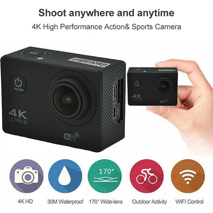 WIFI Waterproof Action Camera Cycling 4K camera Ultra Diving  60PFS kamera Helmet bicycle Cam underwater Sports 1080P Camera(Yellow) - Children Cameras by PMC Jewellery | Online Shopping South Africa | PMC Jewellery | Buy Now Pay Later Mobicred