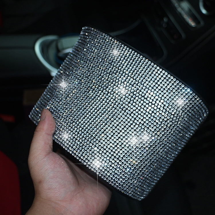 Car-Studded Trash Can Personality Car Hanging Trash Bag Multi-Function Car Storage Box(White Diamonds) - Stowing Tidying by PMC TechLife | Online Shopping South Africa | PMC TechLife | Buy Now Pay Later Mobicred
