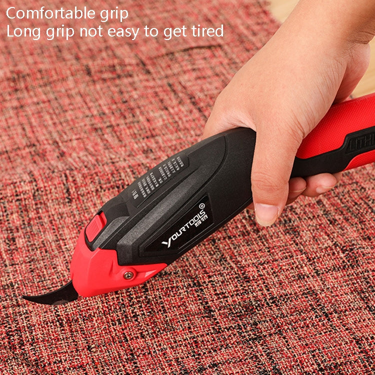 YOURTOOLS Y4005 12W Charging Version Tungsten Steel Electric Scissors Clothing Leather Carpet Trimming Scissors, Battery Capacity: 1500mAh (Red) - DIY Apparel Sewing by PMC Jewellery | Online Shopping South Africa | PMC Jewellery | Buy Now Pay Later Mobicred