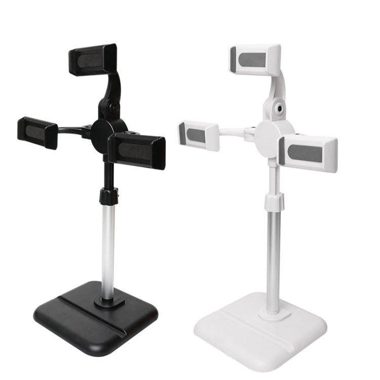 Telescopic Adjustment Live Frame Desktop Tablet Mobile Phone Bracket, Specification: K06 Three-seat  (Black) - Stand by PMC TechLife | Online Shopping South Africa | PMC TechLife | Buy Now Pay Later Mobicred