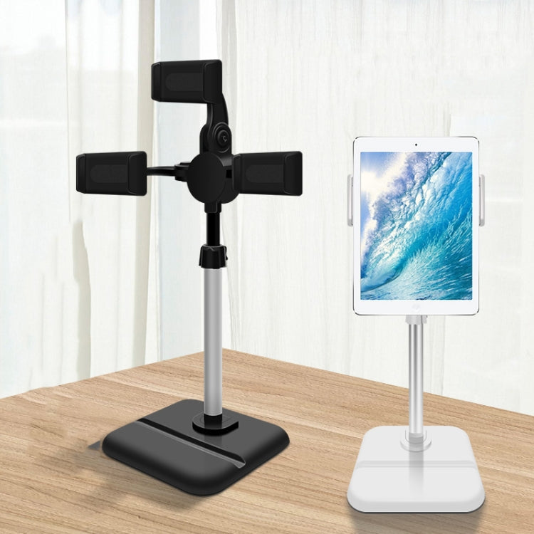 Telescopic Adjustment Live Frame Desktop Tablet Mobile Phone Bracket, Specification: K06 Three-seat (White) - Stand by PMC TechLife | Online Shopping South Africa | PMC TechLife | Buy Now Pay Later Mobicred