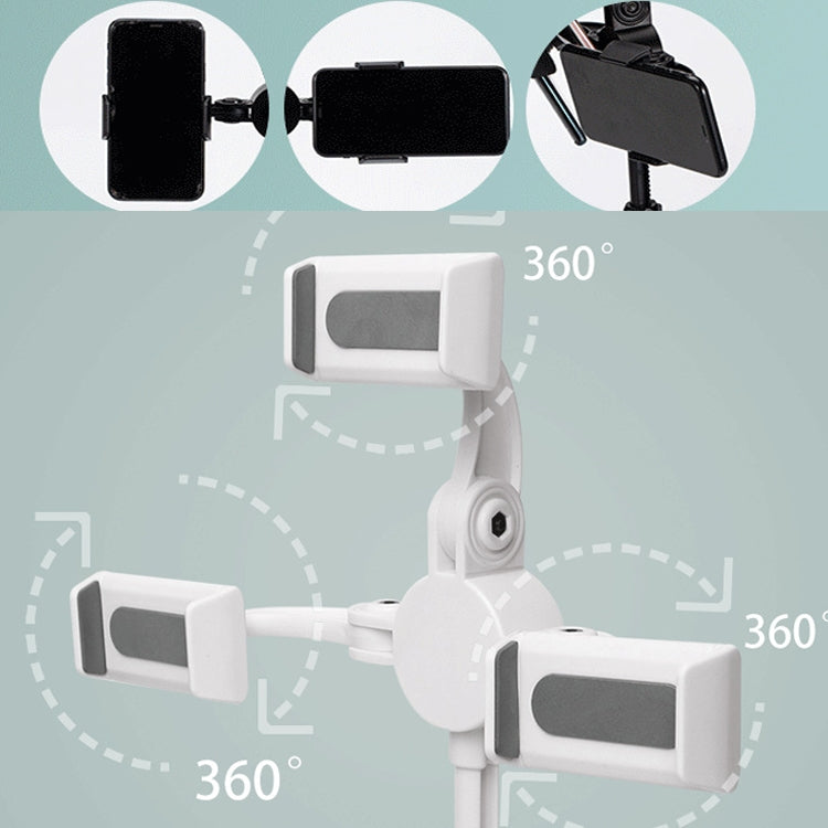 Telescopic Adjustment Live Frame Desktop Tablet Mobile Phone Bracket, Specification: K06 Three-seat (White) - Stand by PMC TechLife | Online Shopping South Africa | PMC TechLife | Buy Now Pay Later Mobicred