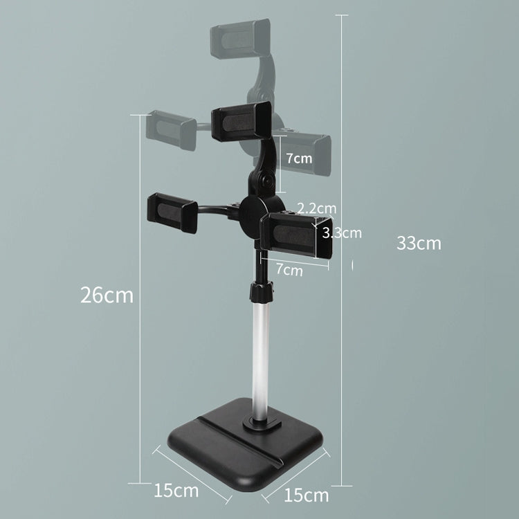Telescopic Adjustment Live Frame Desktop Tablet Mobile Phone Bracket, Specification: K06 Three-seat (White) - Stand by PMC TechLife | Online Shopping South Africa | PMC TechLife | Buy Now Pay Later Mobicred