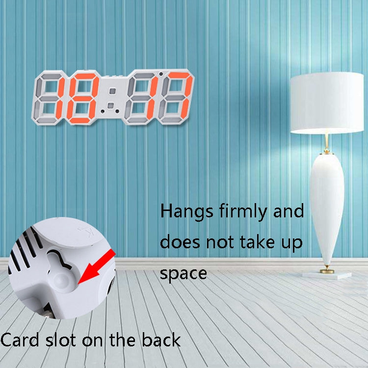 6609 3D Stereo LED Alarm Clock Living Room 3D Wall Clock, Colour: Black Frame Blue Light - Alarm Clocks by PMc TechLife | Online Shopping South Africa | PMc TechLife | Buy Now Pay Later Mobicred