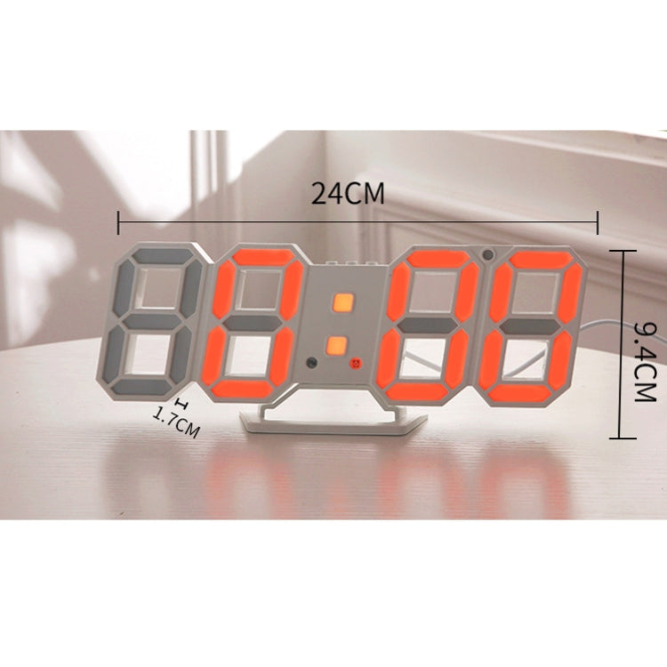 6609 3D Stereo LED Alarm Clock Living Room 3D Wall Clock, Colour: Black Frame Green Light - Alarm Clocks by PMc TechLife | Online Shopping South Africa | PMc TechLife | Buy Now Pay Later Mobicred