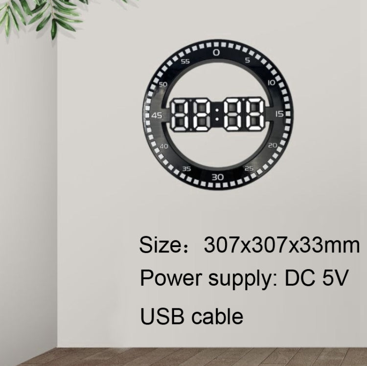 DS-3688L Living Room 3D Wall Clock Big Screen LED Electronic Clock, Colour: Second Light Black+Green - Wall Clock by PMc TechLife | Online Shopping South Africa | PMc TechLife | Buy Now Pay Later Mobicred