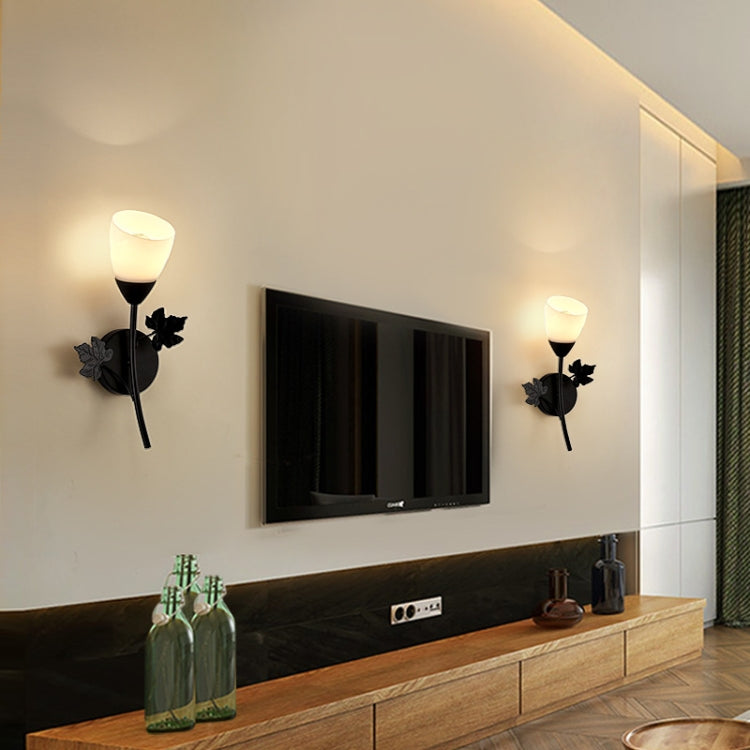 6014 Iron Wall Lights LED Bedroom Bedside Lights Postmodern Corridor Trump Light Hotel Restaurant Lighting, Power source:  12W White Light( Black Single Head) - Wall Lamps by PMc TechLife | Online Shopping South Africa | PMc TechLife | Buy Now Pay Later Mobicred