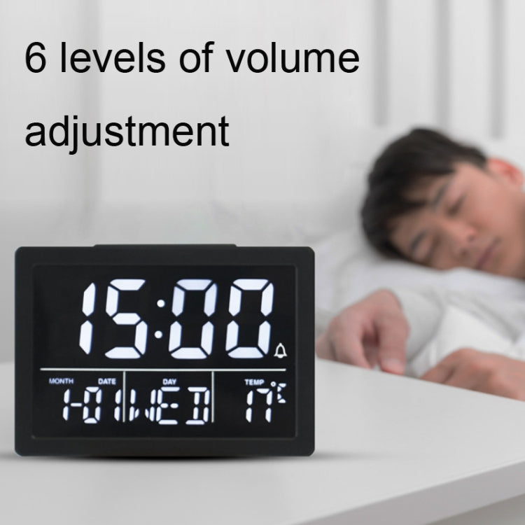 Large Screen LED Clock Bedside Multifunctional Electronic Alarm Clock(White Shell White Light) - Alarm Clocks by PMc TechLife | Online Shopping South Africa | PMc TechLife | Buy Now Pay Later Mobicred