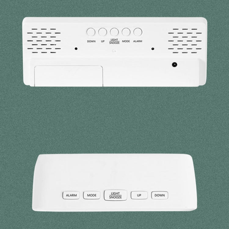 Mirror Bedside Alarm Clock Battery Plug-In Dual-Purpose LED Clock, Colour: Rectangular White Shell (Mirror White Light) - Alarm Clocks by PMc TechLife | Online Shopping South Africa | PMc TechLife | Buy Now Pay Later Mobicred