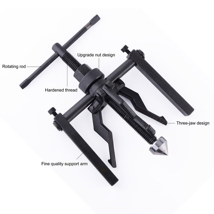 3-Jaw Inner Bearing Puller Gear Extractor Heavy Duty Automotive Machine Tool Kit(Black) - Hand Tool Sets by PMC Jewellery | Online Shopping South Africa | PMC Jewellery