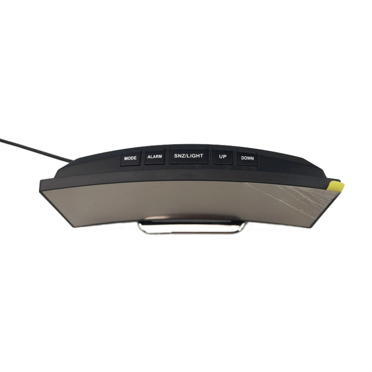 6507 Curved Big Screen Electronic Clock LED Mirror Mute Alarm Clock(Green) - Alarm Clocks by PMc TechLife | Online Shopping South Africa | PMc TechLife | Buy Now Pay Later Mobicred