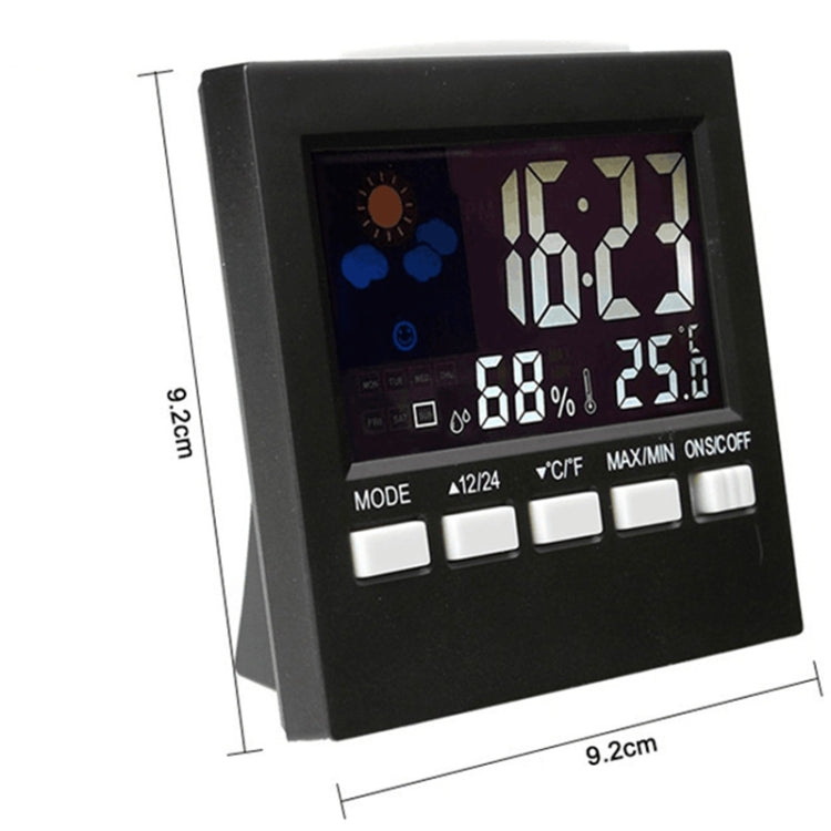2159 Household Temperature And Humidity Display Alarm Clock Indoor Electronic Digital Display Multi-Function Color Screen Clock(Black) - free shipping - PMC TechLife - Order now!