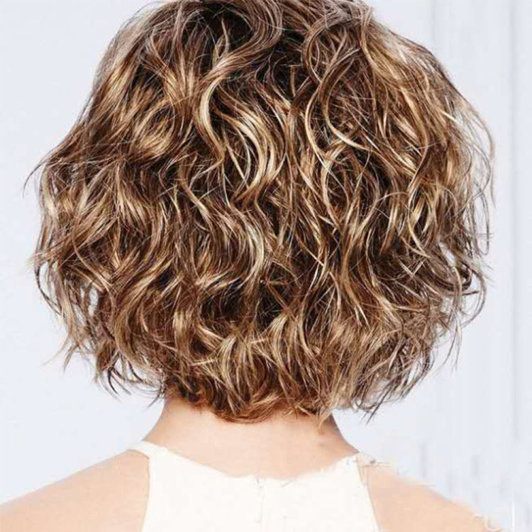 Ladies Oblique Bangs Fluffy Short Curly Hair Wig Headgear - free shipping - PMC TechLife - Order now!