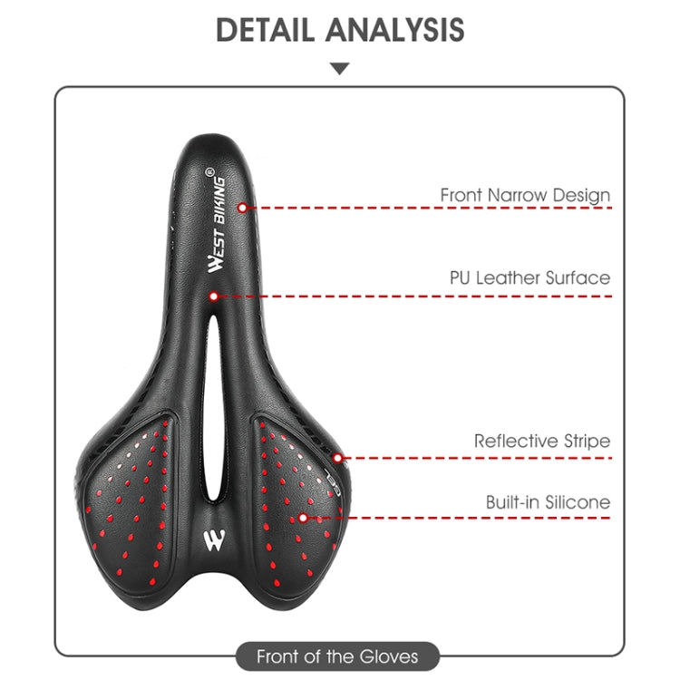 WEST BIKING YP0801086 Silicone Thickened Soft And Comfortable Bicycle Seat(Dark Green) - Bicycle Saddle by WEST BIKING | Online Shopping South Africa | PMc TechLife | Buy Now Pay Later Mobicred