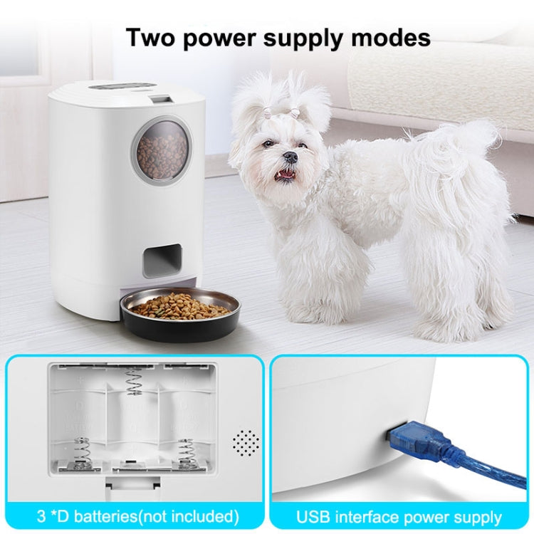 4.5L Smart Pet Cat Dog Bowl Food Automatic Dispenser Feeder  With Timer Auto Electronic Feeder With Metal Food Tray, Specification: US Plug - Food Bowls by PMC Jewellery | Online Shopping South Africa | PMC Jewellery