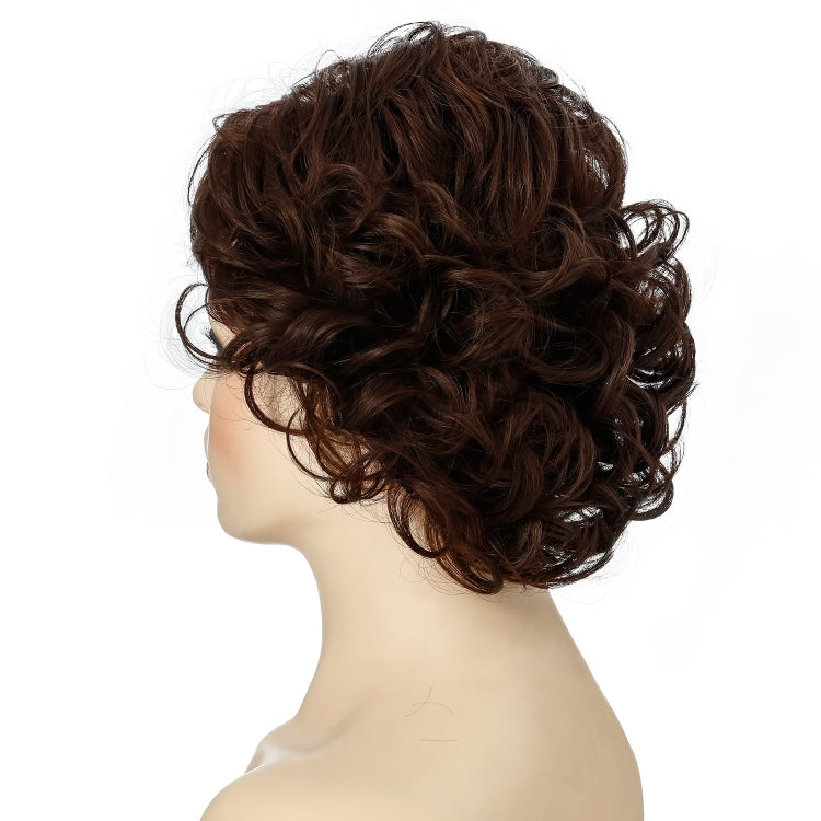 Ladies Fluffy Short Curved Head Set Chemical Fiber Wig(Brown) - free shipping - PMC TechLife - Order now!