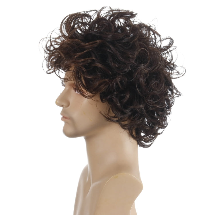 Men Fluffy Short Curly Wig Sets(Black Brown) - free shipping - PMC TechLife - Order now!