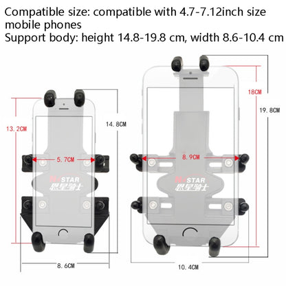 N-STAR Motorcycle Bicycle Composite Version Of Mobile Phone Bracket Multifunctional Accessories Lightweight Riding Equipment(L-shaped Ball Head) - Holders by N-STAR | Online Shopping South Africa | PMC Jewellery | Buy Now Pay Later Mobicred