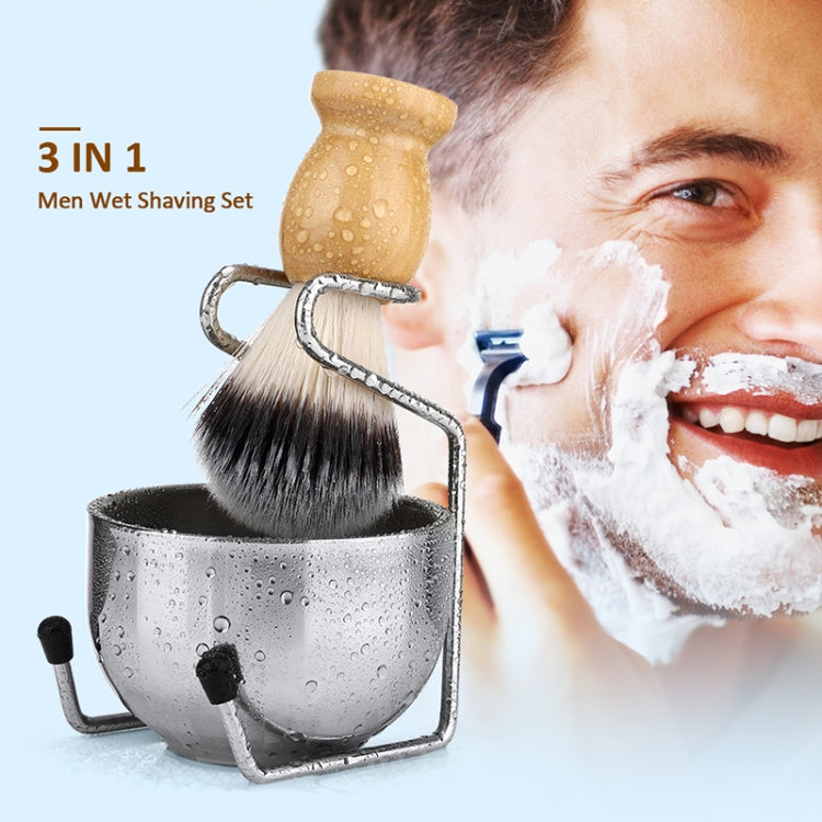 B3004 3 Pcs/Set Men Styling Tools Nylon Beard Brush Rack Foam Bowl(3 Pcs/Set) - free shipping - PMC TechLife - Order now!