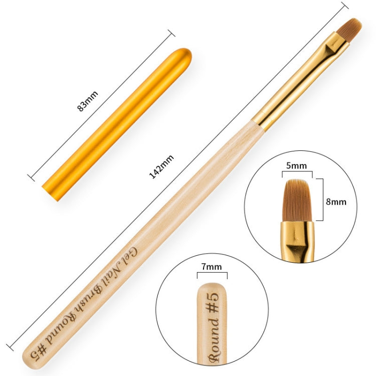 Nail Art Pen Nail Round Head Phototherapy Pen Painted Pen Brush Beauty Brush(Number 5) - Nail Art Equipment by PMC Jewellery | Online Shopping South Africa | PMC Jewellery | Buy Now Pay Later Mobicred